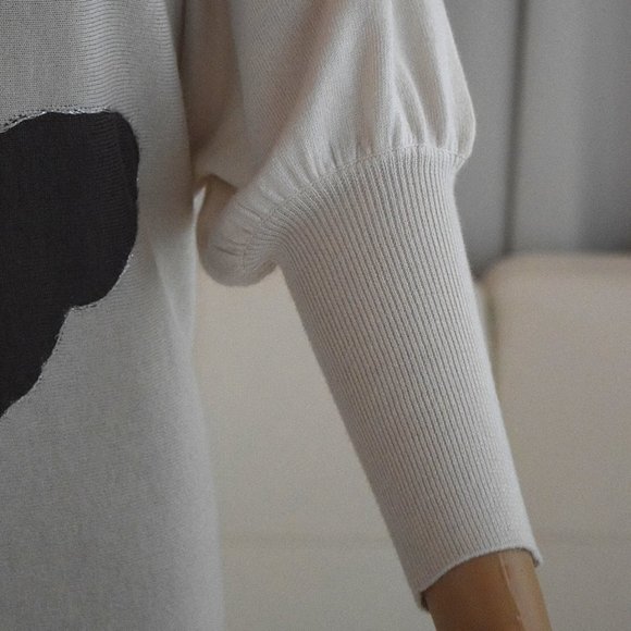 Soft Knit Juliet Sleeve Dress with Embroidered Butterfly Size XS - Picture 9 of 11